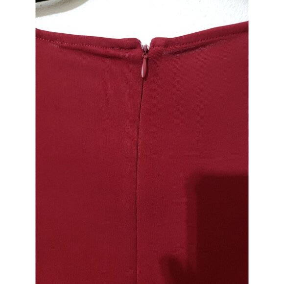 Premise Dresses, cranberry, tie sleeve, boat neck, tunic dress, size L - Picture 7 of 7